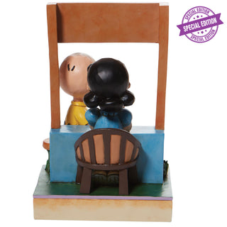 Jim Shore Peanuts: Lucy Psychiatric Booth with Charlie Brown Figurine - SPECIAL EDITION sparkle-castle