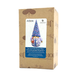 Jim Shore Heartwood Creek: Purple Gnome Holding Santa Figurine sparkle-castle