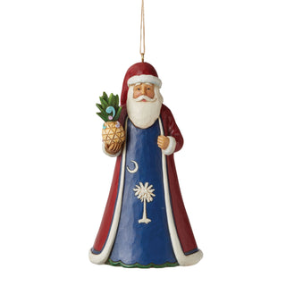 Jim Shore Heartwood Creek: South Carolina Blue Santa Hanging Ornament sparkle-castle