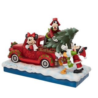 Jim Shore Disney Traditions: Fab 4 with Red Truck and Tree Figurine sparkle-castle