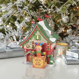Department 56 North Pole Series: Jacques Jack In The Box Shop sparkle-castle