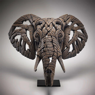 Edge Sculpture: Elephant Bust & Stand Figurine