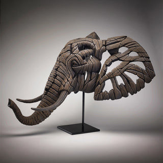 Edge Sculpture: Elephant Bust & Stand
