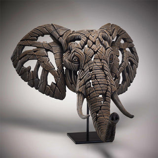 Edge Sculpture: Elephant Bust & Stand Figurine