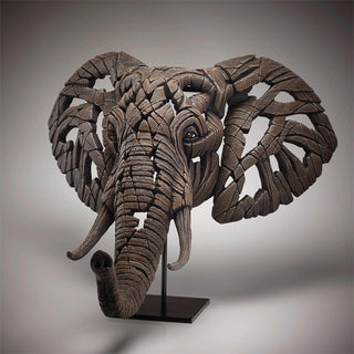 Edge Sculpture: Elephant Bust & Stand Figurine