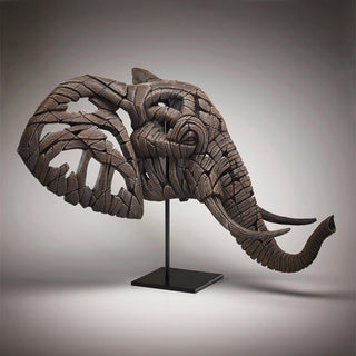 Edge Sculpture: Elephant Bust & Stand