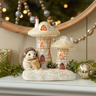 Jim Shore Heartwood Creek: White Woodland Mushroom House Figurine sparkle-castle