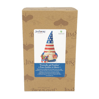Jim Shore Heartwood Creek: Patriotic Gnome With Fireworks Figurine sparkle-castle