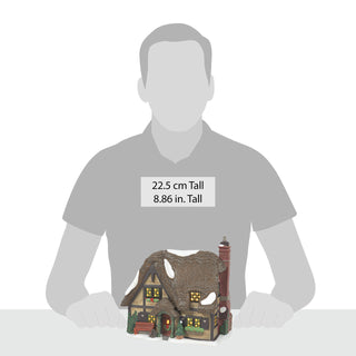 Department 56 Dickens Snow Village: Master Thatcher's Cottage sparkle-castle