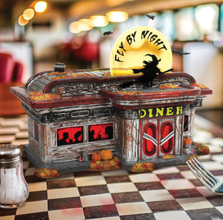Department 56 Snow Village Halloween: Fly By Night Diner sparkle-castle