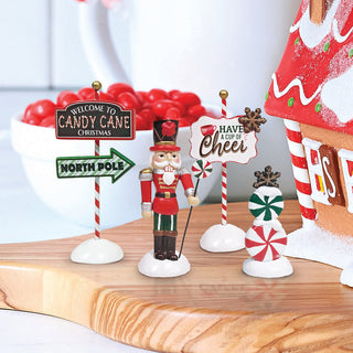 Department 56 Cross Product Village Accessory: Peppermint Panache, Set of 4 sparkle-castle