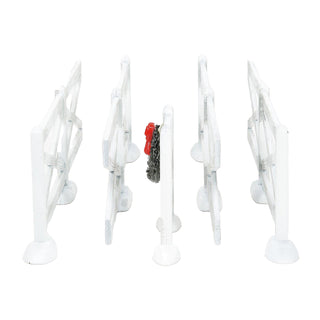 Department 56 Cross Product Accessory: White Crossbuck Fence, Set of 7 sparkle-castle