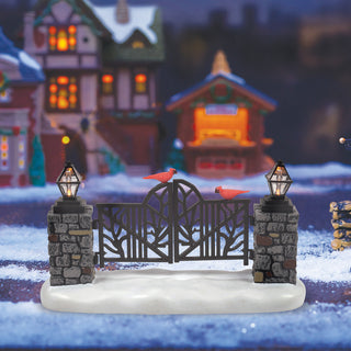 Department 56 Cross Product Village Accessory: Cardinal LIT Christmas Gate sparkle-castle