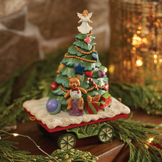 Jim Shore Heartwood Creek: Christmas Tree Train Car Figurine sparkle-castle