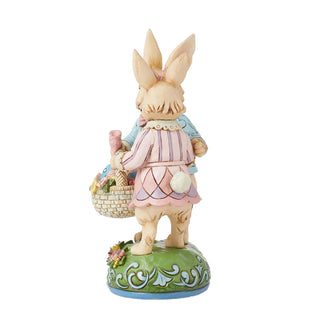 Jim Shore Heartwood Creek: Easter Bunny Couple With Basket Figurine sparkle-castle