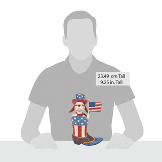 Jim Shore Heartwood Creek: Dog in Patriotic Boot Holding Flag Figurine sparkle-castle
