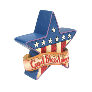 Jim Shore Heartwood Creek: Mini Patriotic Star Figurine sparkle-castle