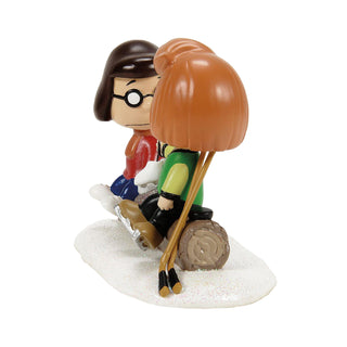 Department 56 Peanuts Village Accessory: Patty & Marcie Try On Skates sparkle-castle