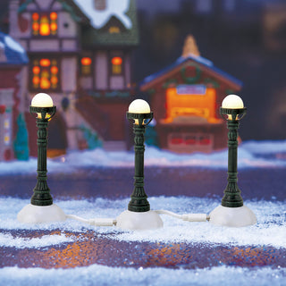 Department 56 Cross Product Village Accessory: Copper Lamp Post, Set of 3 sparkle-castle