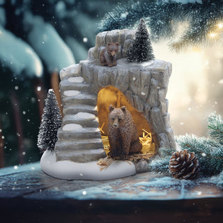 Department 56 Dickens Snow Village: Henry's Bear Exhibit, Set of 3 sparkle-castle