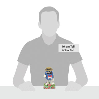 Jim Shore M&M'S: Blue M&M Wearing Easter Hat, Sunglasses and Bowtie Figurine sparkle-castle