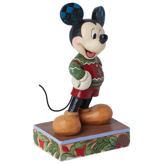 Jim Shore Disney Traditions: Mickey In Christmas Sweater Figurine sparkle-castle