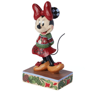 Jim Shore Disney Traditions: Minnie In Christmas Sweater Figurine sparkle-castle