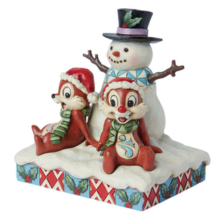 Jim Shore Disney Traditions: Chip & Dale With Snowman Figurine - SIGNED sparkle-castle