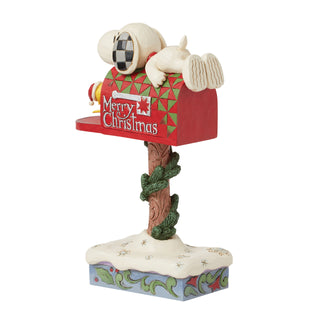 Jim Shore Peanuts: Woodstock & Snoopy On Mailbox Figurine sparkle-castle