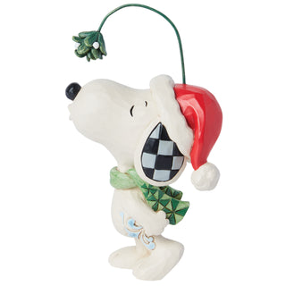 Jim Shore Peanuts: Snoopy Under Mistletoe Mini Figurine sparkle-castle