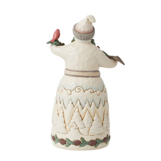 Jim Shore Heartwood Creek: White Woodland Snowman With Pine Garland Figurine - SIGNED sparkle-castle