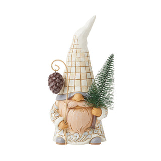 Jim Shore Heartwood Creek: White Woodland Gnome With Sisal Tree Figurine Copy sparkle-castle
