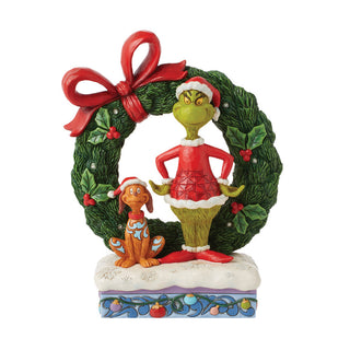 Jim Shore The Grinch: Grinch Inside Large Light Up Wreath Figurine sparkle-castle