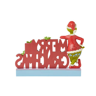 Jim Shore The Grinch: Merry Grinchmas Word Figurine - SIGNED sparkle-castle