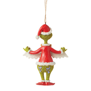 Jim Shore The Grinch: Grinch Holding Merry Christmas Banner Hanging Ornament sparkle-castle