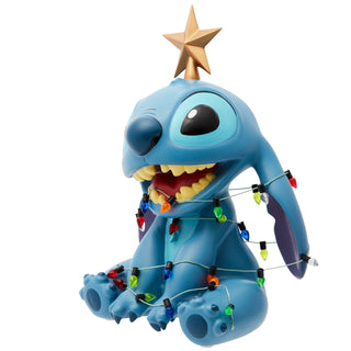 Disney Showcase: Stitch Wrapped In Christmas Lights Figurine sparkle-castle