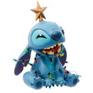 Disney Showcase: Stitch Wrapped In Christmas Lights Figurine sparkle-castle