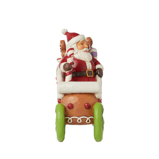 Jim Shore Heartwood Creek: Gingerbread Christmas Santa In Sleigh Figurine sparkle-castle