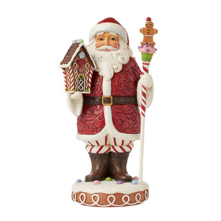 Jim Shore Heartwood Creek: Gingerbread Christmas Santa Figurine sparkle-castle