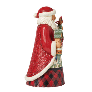 Jim Shore Heartwood Creek: Highland Glen Santa With Birdhouse Figurine sparkle-castle