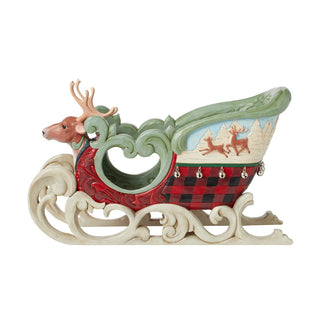 Jim Shore Heartwood Creek: Highland Glen Large Sleigh Figurine - SIGNED sparkle-castle