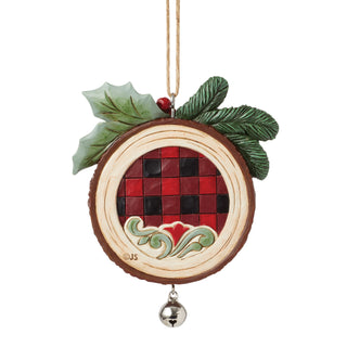 Jim Shore Heartwood Creek: Highland Glen Wood Slice Scene Hanging Ornament sparkle-castle