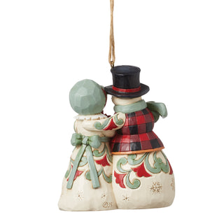 Jim Shore Heartwood Creek: Highland Glen Snowman Couple Hanging Ornament sparkle-castle