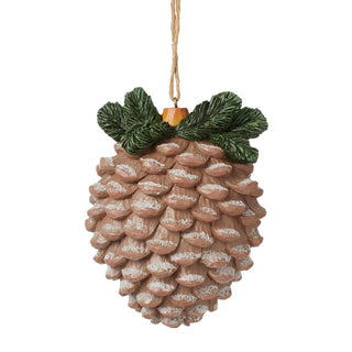 Jim Shore Heartwood Creek: Highland Glen Pinecone Cardinal Scene Hanging Ornament sparkle-castle
