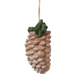 Jim Shore Heartwood Creek: Highland Glen Pinecone Cardinal Scene Hanging Ornament sparkle-castle
