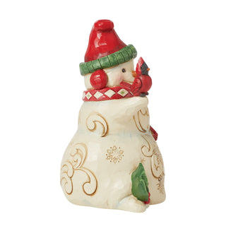 Jim Shore Heartwood Creek: Snowman With Earmuffs And Cardinal Figurine - SIGNED sparkle-castle