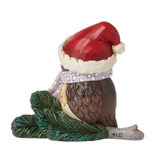 Jim Shore Heartwood Creek: Owl In Santa Hat & Scarf Mini Figurine sparkle-castle