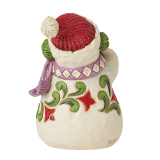 Jim Shore Heartwood Creek: Snowman Holding Wreath Mini Figurine sparkle-castle