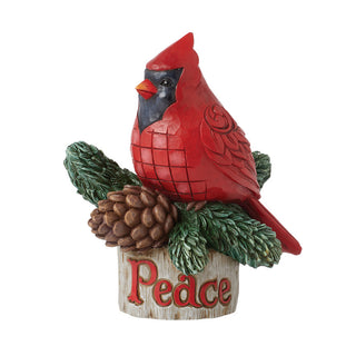 Jim Shore Heartwood Creek: Pint Sized Cardinal On Pine Figurine sparkle-castle