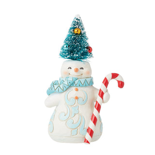 Jim Shore Heartwood Creek: Pint Sized Snowman With Sisal Tree Hat Figurine sparkle-castle